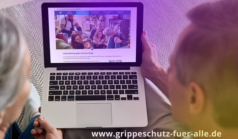 Bild der Viatris-Webseite zur Grippeschutzimpfung.