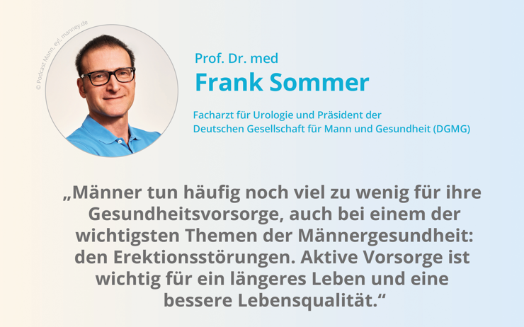 Zitat des Urologen Frank Sommer zum Thema Männergesundheit.