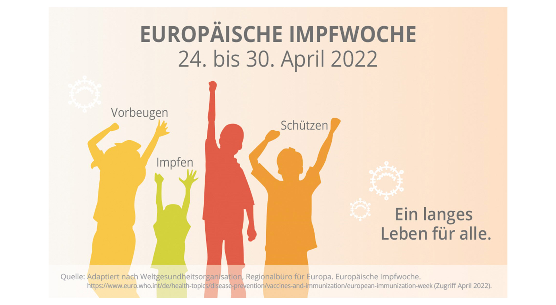 Abbildung zur europäischen Impfwoche 2022: Vorbeugen, impfen, schützen.